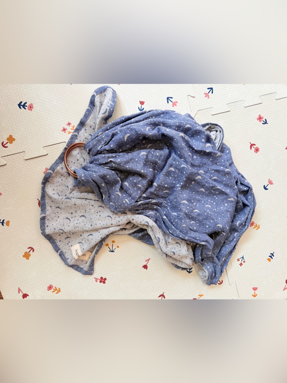 Hope & Plum Blue Star & Moon Baby Ring Sling- Larger Size